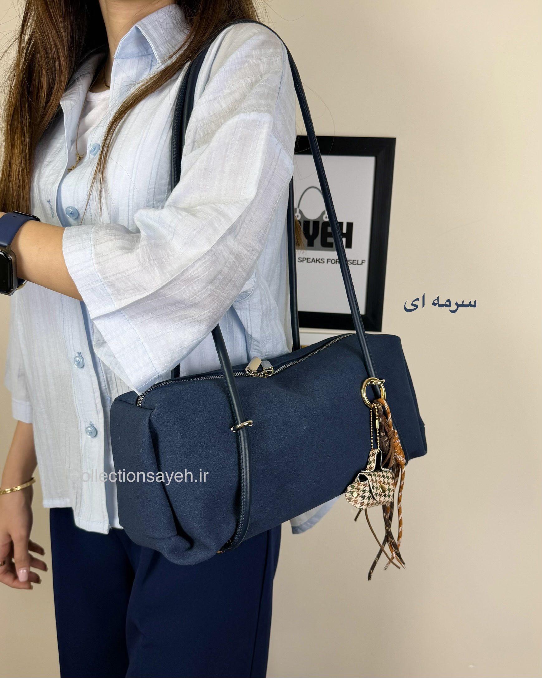 کیف دوشی دخترانه استوانه‌ای مدل آیدا