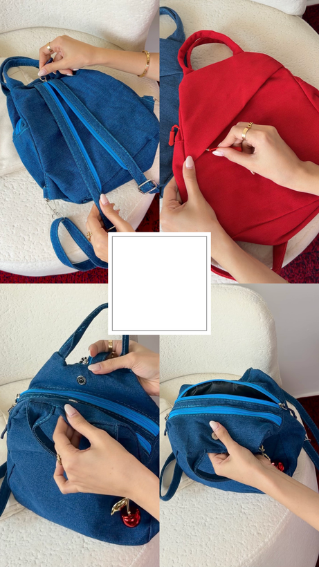 کوله پشتی و بادی بگ کتان وارداتی مدل النا